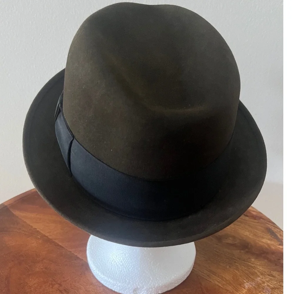 Vtg‎ Brown FEDORA Hat Templeform Aristo felt hat Stylepark Woodward and Lothrop
